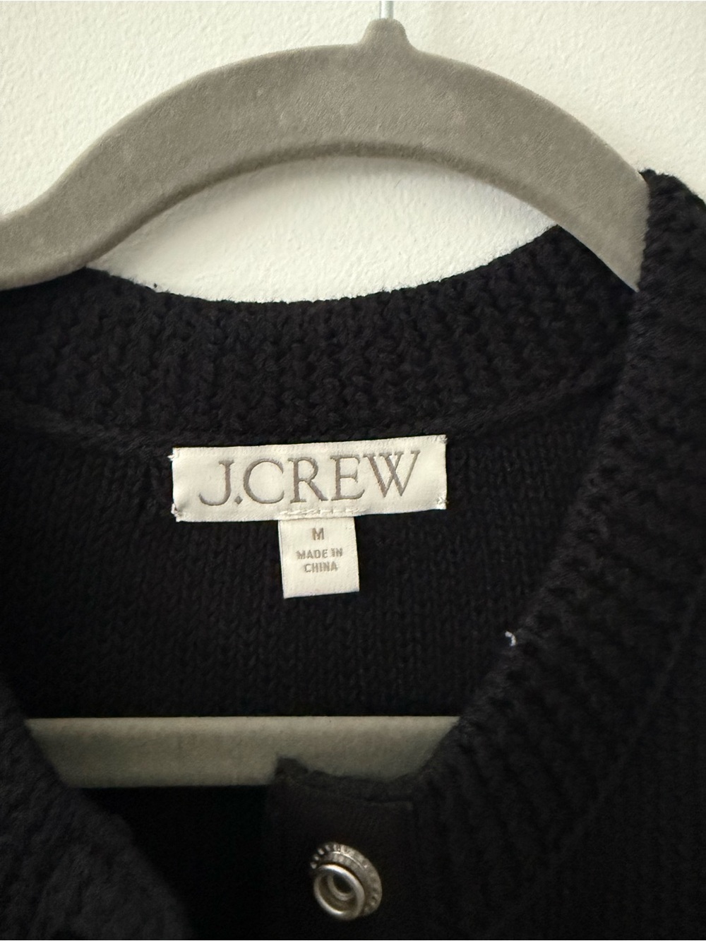 NWOT J.Crew Cropped Black Knit Button-Front Sweater Shell - Picture 3 of 8